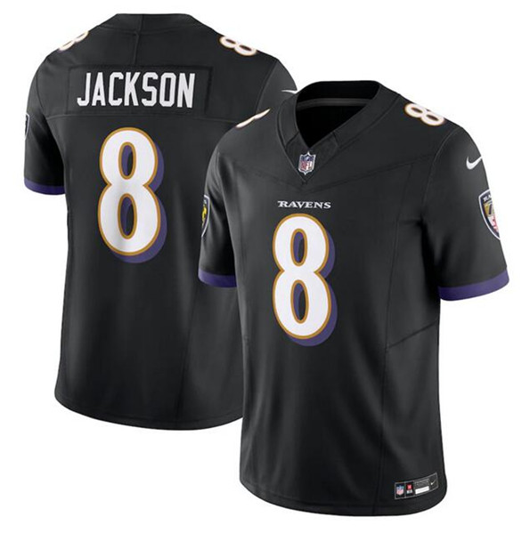 Men's Baltimore Ravens ACTIVE PLAYER Custom Black 2023 F.U.S.E Vapor Football Stitched Jersey